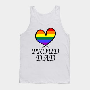 Proud Dad LGBT Gay Pride Month Rainbow Flag Tank Top